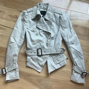 BCBGMaxAzria Cream Trench Coat with Belted Waist